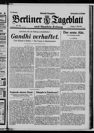 Berliner Tageblatt und Handels-Zeitung vom 05.05.1930