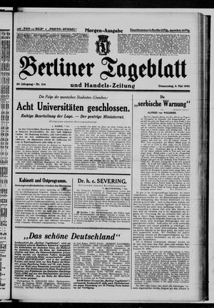 Berliner Tageblatt und Handels-Zeitung vom 08.05.1930