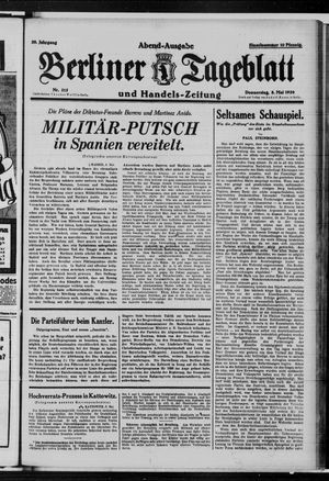 Berliner Tageblatt und Handels-Zeitung vom 08.05.1930