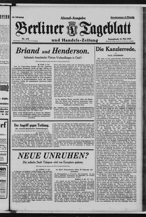 Berliner Tageblatt und Handels-Zeitung vom 10.05.1930