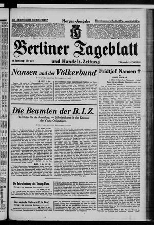 Berliner Tageblatt und Handels-Zeitung vom 14.05.1930