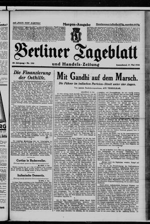 Berliner Tageblatt und Handels-Zeitung vom 17.05.1930