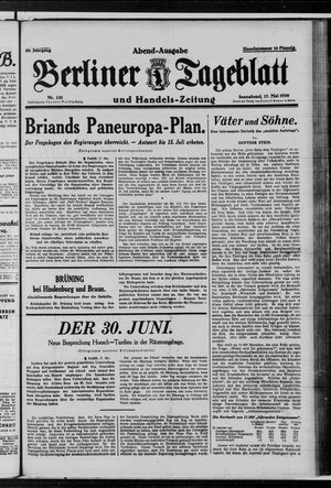 Berliner Tageblatt und Handels-Zeitung vom 17.05.1930