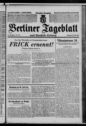 Berliner Tageblatt und Handels-Zeitung vom 20.05.1930