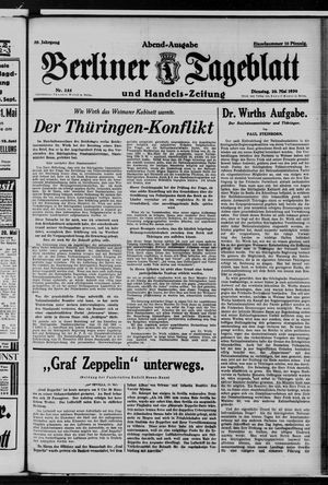 Berliner Tageblatt und Handels-Zeitung vom 20.05.1930