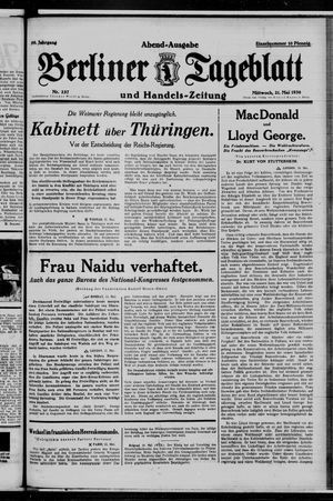 Berliner Tageblatt und Handels-Zeitung vom 21.05.1930