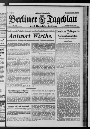 Berliner Tageblatt und Handels-Zeitung vom 23.05.1930