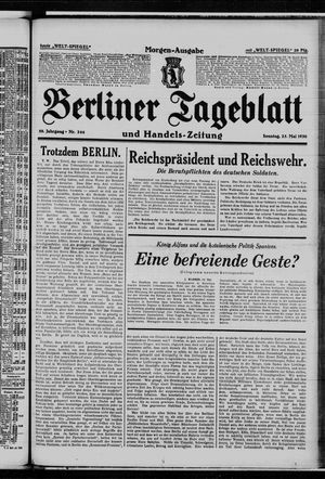 Berliner Tageblatt und Handels-Zeitung vom 25.05.1930