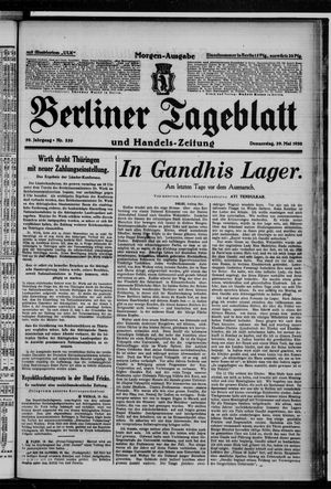 Berliner Tageblatt und Handels-Zeitung vom 29.05.1930
