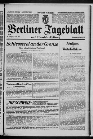 Berliner Tageblatt und Handels-Zeitung vom 03.06.1930