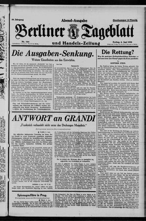 Berliner Tageblatt und Handels-Zeitung vom 06.06.1930