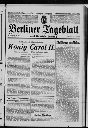Berliner Tageblatt und Handels-Zeitung vom 10.06.1930