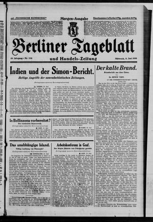 Berliner Tageblatt und Handels-Zeitung vom 11.06.1930