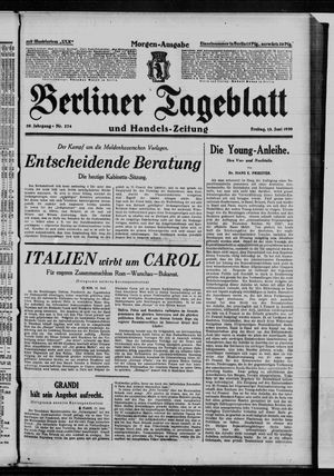 Berliner Tageblatt und Handels-Zeitung vom 13.06.1930
