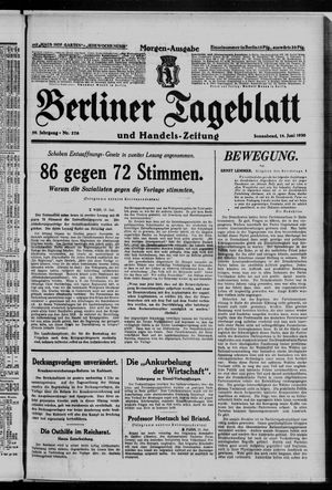 Berliner Tageblatt und Handels-Zeitung vom 14.06.1930