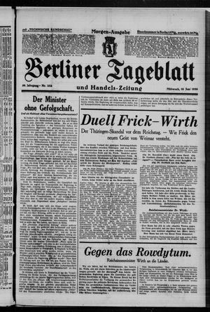 Berliner Tageblatt und Handels-Zeitung on Jun 18, 1930