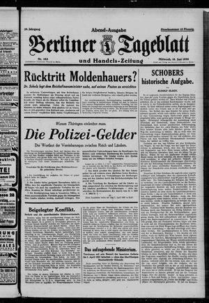 Berliner Tageblatt und Handels-Zeitung vom 18.06.1930