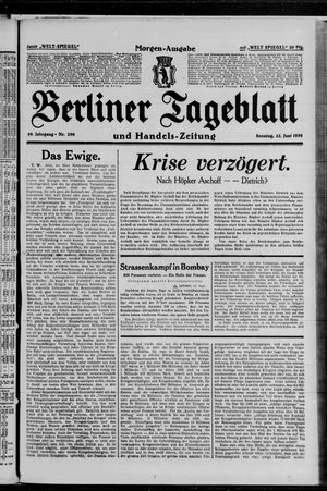Berliner Tageblatt und Handels-Zeitung vom 22.06.1930