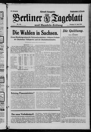 Berliner Tageblatt und Handels-Zeitung vom 23.06.1930