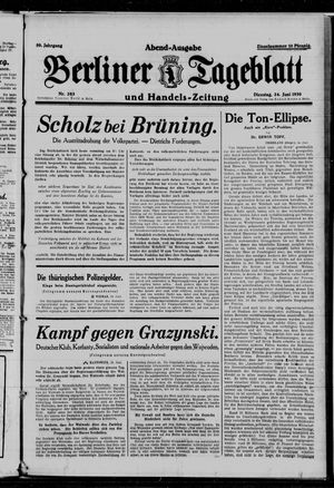 Berliner Tageblatt und Handels-Zeitung vom 24.06.1930