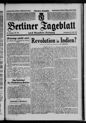 Berliner Tageblatt und Handels-Zeitung vom 28.06.1930