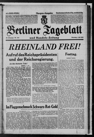 Berliner Tageblatt und Handels-Zeitung vom 01.07.1930