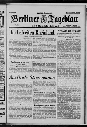 Berliner Tageblatt und Handels-Zeitung vom 01.07.1930