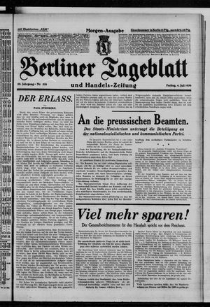 Berliner Tageblatt und Handels-Zeitung vom 04.07.1930