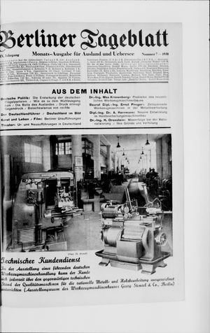 Berliner Tageblatt und Handels-Zeitung vom 07.07.1930