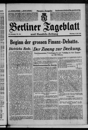 Berliner Tageblatt und Handels-Zeitung vom 08.07.1930