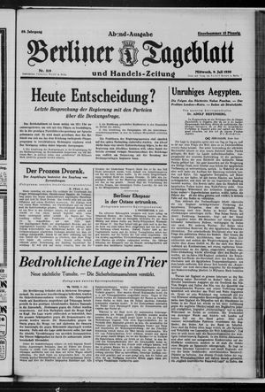 Berliner Tageblatt und Handels-Zeitung vom 09.07.1930