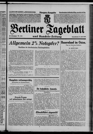 Berliner Tageblatt und Handels-Zeitung vom 12.07.1930