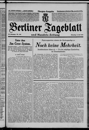 Berliner Tageblatt und Handels-Zeitung vom 15.07.1930