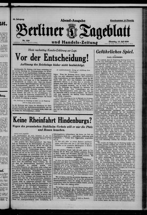 Berliner Tageblatt und Handels-Zeitung vom 15.07.1930