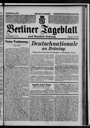 Berliner Tageblatt und Handels-Zeitung vom 18.07.1930