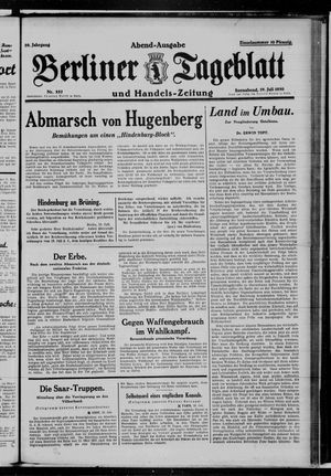 Berliner Tageblatt und Handels-Zeitung vom 19.07.1930