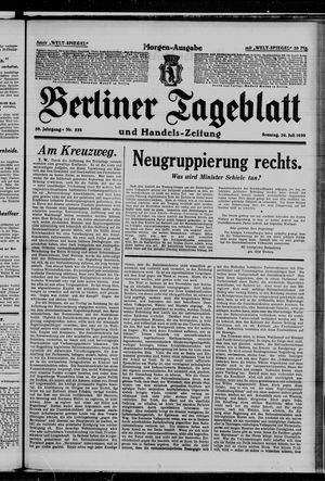 Berliner Tageblatt und Handels-Zeitung vom 20.07.1930