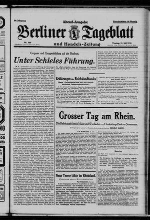 Berliner Tageblatt und Handels-Zeitung vom 21.07.1930