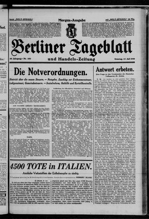 Berliner Tageblatt und Handels-Zeitung vom 27.07.1930