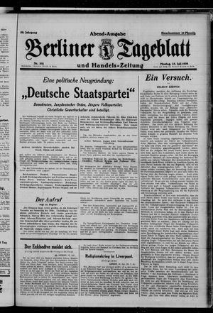 Berliner Tageblatt und Handels-Zeitung vom 28.07.1930