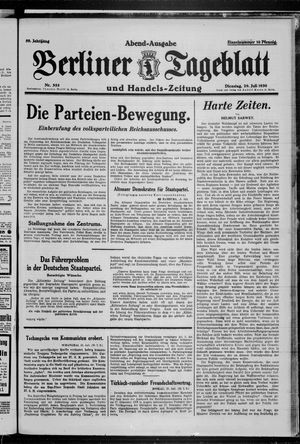 Berliner Tageblatt und Handels-Zeitung vom 29.07.1930