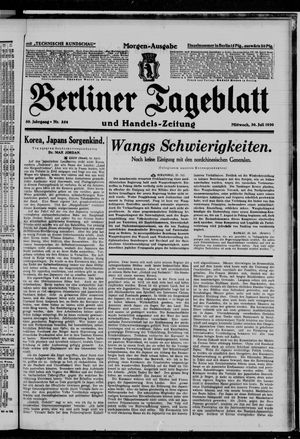 Berliner Tageblatt und Handels-Zeitung vom 30.07.1930