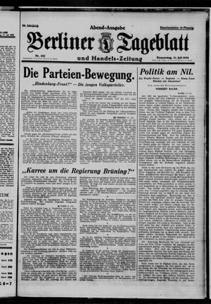 Berliner Tageblatt und Handels-Zeitung on Jul 31, 1930