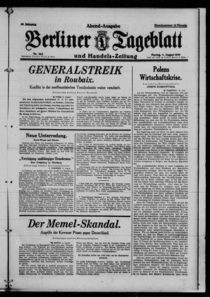 Berliner Tageblatt und Handels-Zeitung vom 04.08.1930