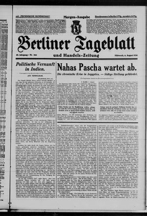 Berliner Tageblatt und Handels-Zeitung vom 06.08.1930