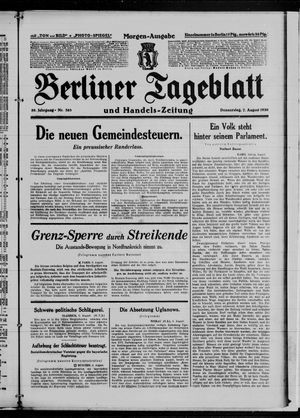Berliner Tageblatt und Handels-Zeitung vom 07.08.1930