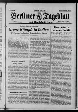 Berliner Tageblatt und Handels-Zeitung vom 08.08.1930