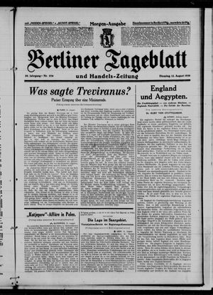 Berliner Tageblatt und Handels-Zeitung vom 12.08.1930
