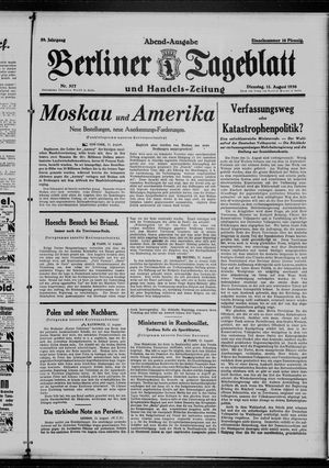 Berliner Tageblatt und Handels-Zeitung vom 12.08.1930