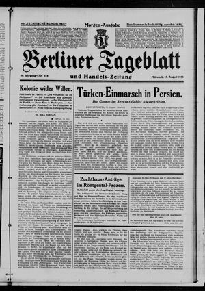 Berliner Tageblatt und Handels-Zeitung vom 13.08.1930